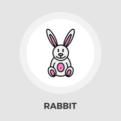 Rabbit toy vector flat icon
