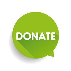 Donate label bubble vector green