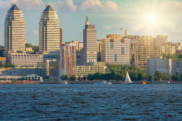 large buildings near the river