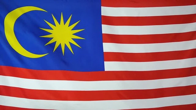 Slowmotion real textile Flag of Malaysia
