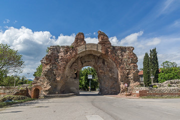 Fototapeta na wymiar The South gate known as The Camels of ancient roman, fortifications in Diocletianopolis, town of Hisarya, Plovdiv Region, Bulgaria