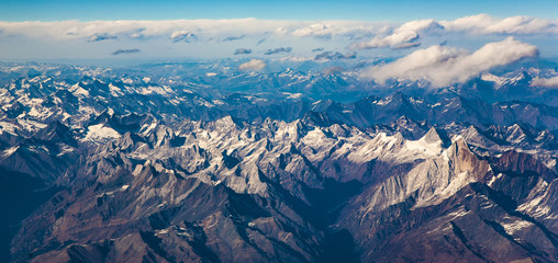 Fototapeta premium view from the aircraft to the mountains of the Himalaya