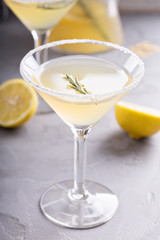 Lemonade martini with rosemary