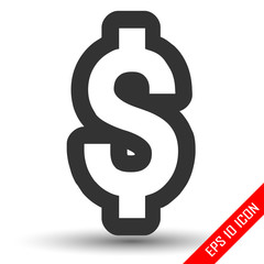 Coin with dollar sign icon on white background.