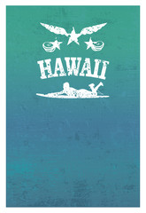 hawaii surf grunge poster