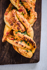 Italian foccacia with pepper and cheese