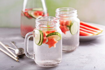 Watermelon and cucumber detox water