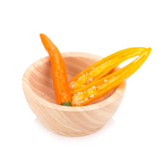 Fototapeta na wymiar Yellow pepper isolated on a white background