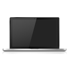 Laptop realistic with shadow, isolated on white background, stylish vector illustration