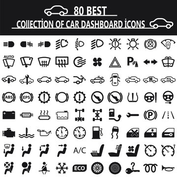 Collection Of Car Dashboard Icons