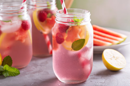 Summer drink watermelon and citrus lemonade
