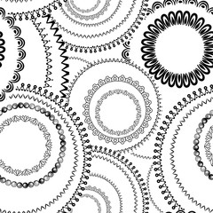  Abstract geometric doodle seamless pattern. Grange bubble ornament  Ornamental background