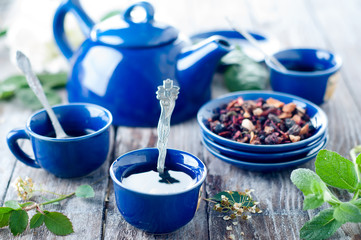 Blue cup of tea.