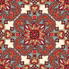 Foral geometric seamless pattern. Abstract flourish oriental ornament