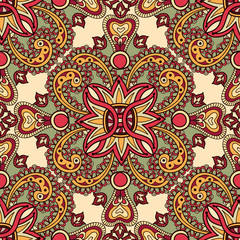 Foral geometric seamless pattern. Abstract flourish oriental ornament