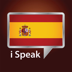 Spanish Flag Inside a Speech Bubble