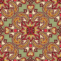 Foral geometric seamless pattern. Abstract flourish oriental ornament
