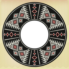 Obraz premium Traditional Arabian Sadu Weaving Circle Frame