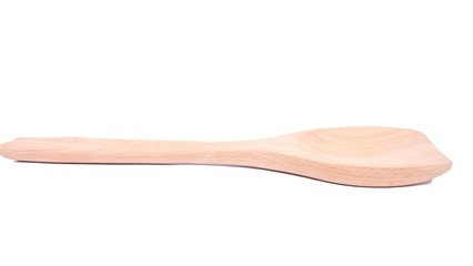 spoon made from wood isolated on white background : this has clipping path