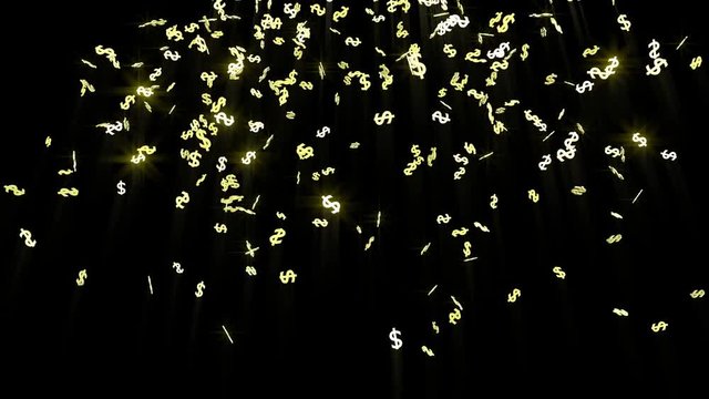 Falling dollar signs background