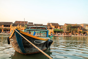 Obraz premium Boat over the river in Hoi An, Vietnam