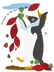 Obraz premium アデリーペンギン 秋の収穫