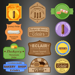 Eclair badges set