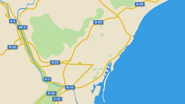 Barcelona Map Animation 4K