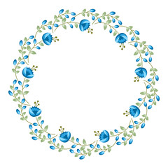 Floral round frame