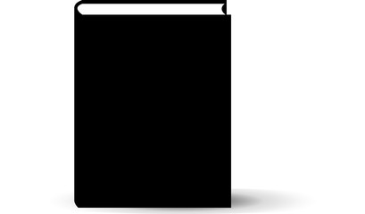 Black cover book on white background 