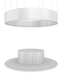 Blank exhibition stand. 3d render isolated on white background