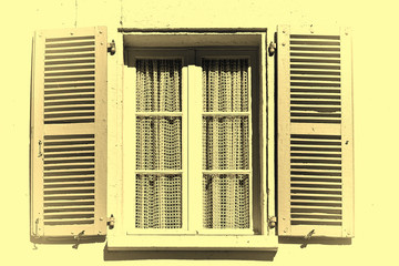 Fototapeta premium Window with Open Shutter