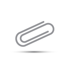 Paper clip on white background. Vector illustration
