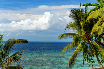 Fototapeta na wymiar View of Sea from Kadidiri island. Indonesia