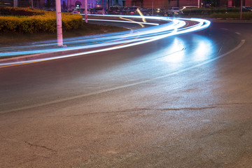 Light tracks on the street in China Shenyang
