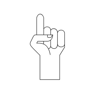 Pointing finger line icon