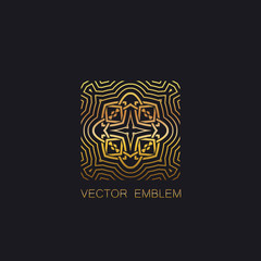 art-deco golden emblem