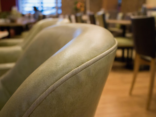 close up of leather seat in restaurant