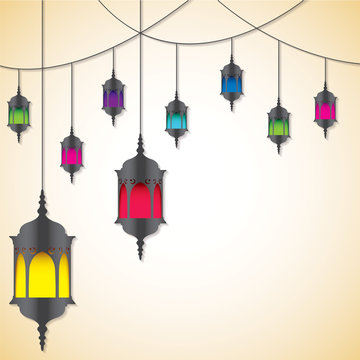 Moroccan lantern card in vector format.