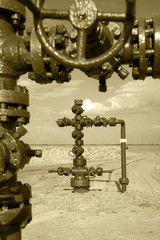 Wellhead. Concept oil and gas industry.