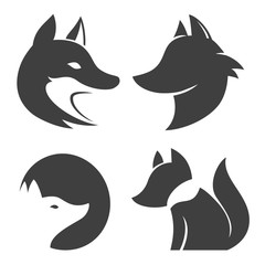 Stylized fox head icon vector