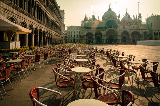 Open Air Restaurant Piazza San Marco Venice Italy