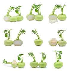 kohlrabi isolated on white background
