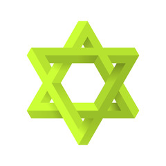 Impossible star of David. 3D Vector Illustrstion