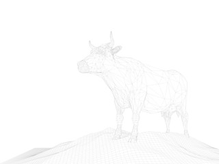 3d wireframe animal