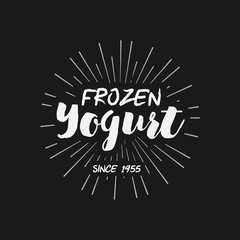 Ice Cream Design Badges and Labels. Vector Illustration. Ice Cream Logo design element. Retro label for Ice Cream Shop. Vintage Emblem Creamery. Ice Cream and Frozen Yogurt Logos. Summer badges.