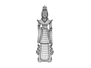 3d statue wireframe