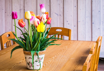 flower and table