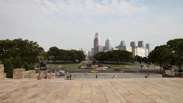 Veduta dall'Art Museum a Philadelphia, Pennsylvania, USA