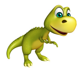 cute funny Dinosaur cartoon character © visible3dscience
